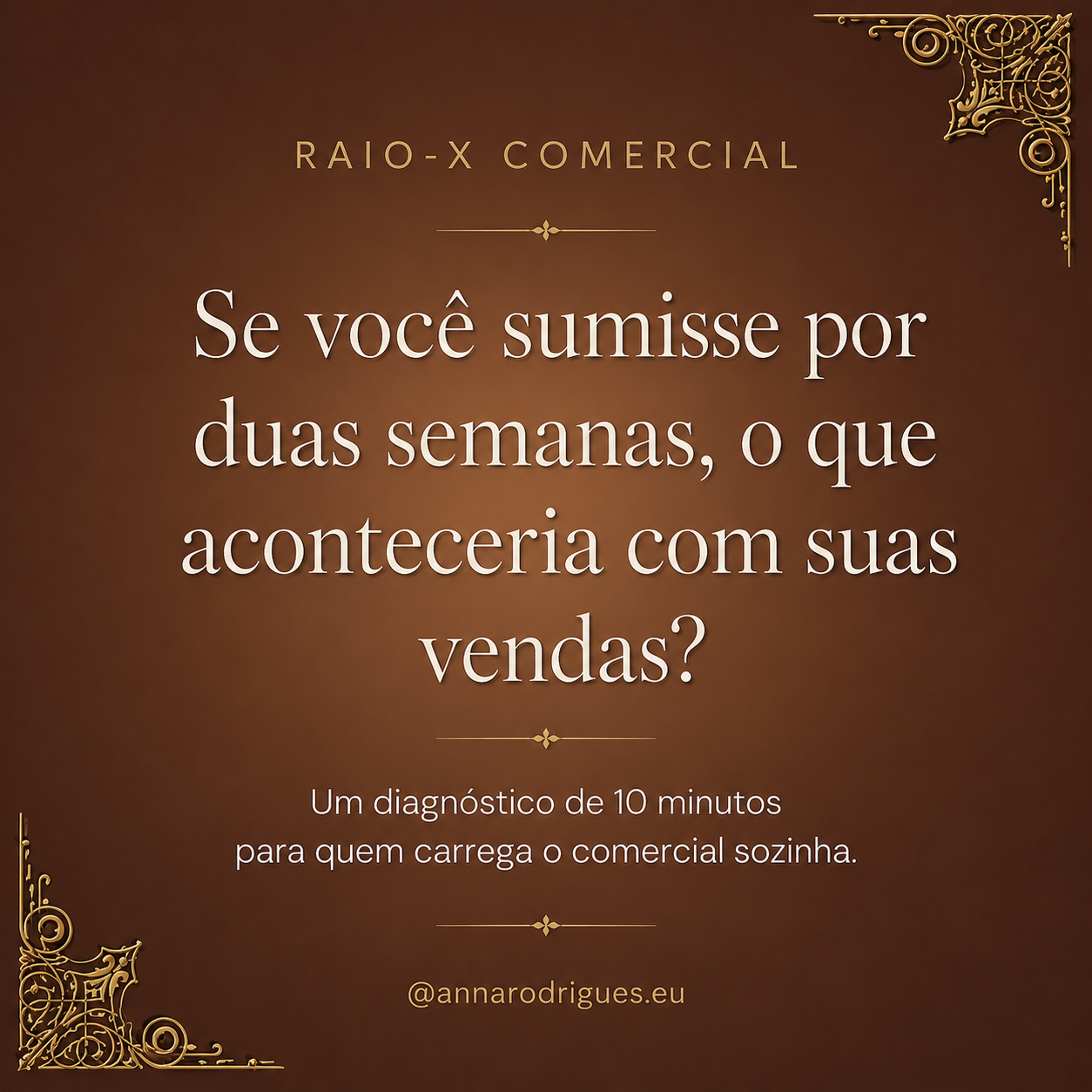 Capa do Raio-X Comercial, diagnóstico comercial de Anna Rodrigues